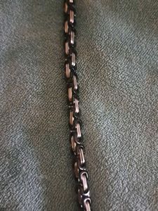 Stainless Silver/Black Chain
