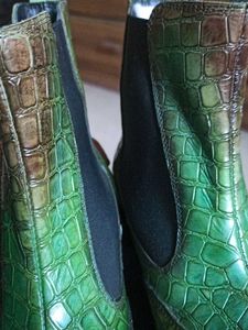 NEW Genuine Leather Crocodile Chelsea Boots