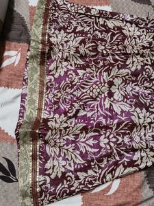 Women Red Shiny Printed Kurta &amp; Dupatta