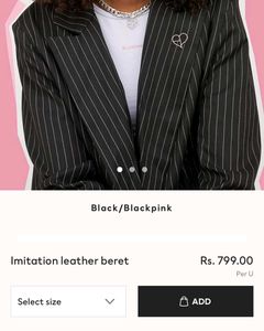 BLACKPINK imitation leather beret