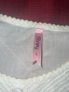 White Top With Flower Work