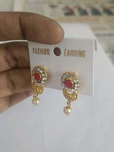 Elegant Gold-Tone Drop Earrings Without back Buds