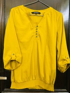Mustard Top with 3/4 Sleeves