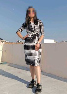 Black N white Printed Dress🔥🖤