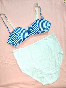 Striped Bra & Bottom Set