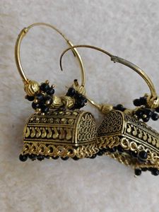 Black Oxidised Bali Jhumka