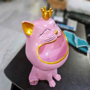 Lucky Big Mouth Cat Storage Pink