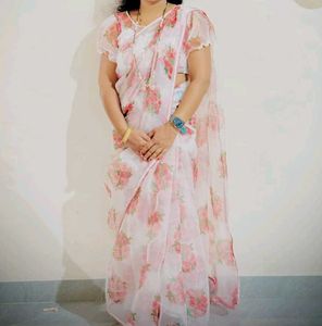 Floral Organza Saree