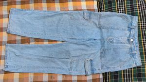Light Wash Denim Cargo Pants