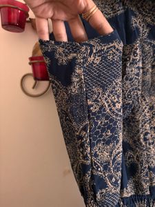 Stylish Jumpsuit, Navy Paisley Sleeveless