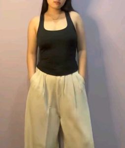 Street Style Store.Beige Wide Leg Trousers