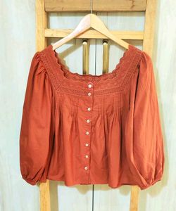 Embroidery Work Light Brown Top Size-40
