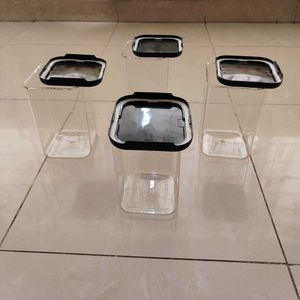 Unused Set of 4 Kitchen Storage Plastic Container