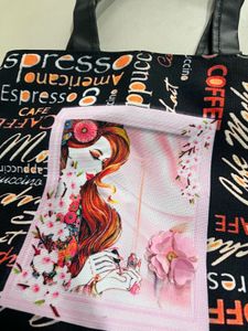 Coffee Themed Tote Bag with Portrait