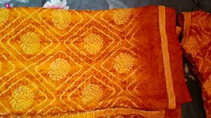 Bandhani Saree - Yellow &amp; Orange