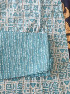 Blue Printed Kurti Set
