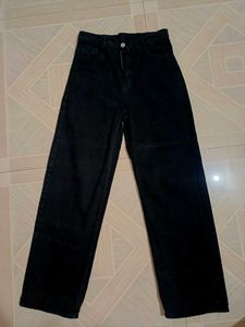 Combo Of Wide Leg Black Jeans And Top