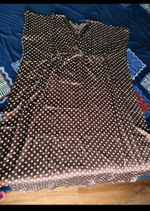 Brown Polka Dot kaftan nighty