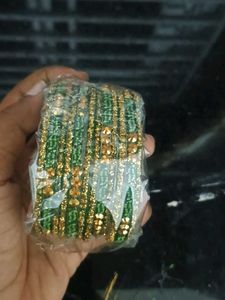 Green &amp; Gold Bangle Set