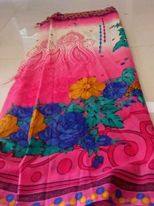 Pink Floral Print  - new Saree