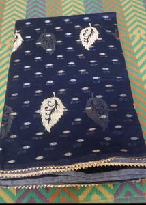 Navy Blue Leaves design  Saree