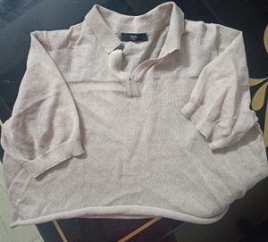 A+G Cropped Collared Tshirt