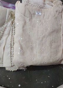 Embroidered Chickenkari Kurti Set