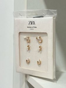 Pack Of 3 Zara Gold Earrings