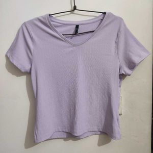 Lavender V-Neck Top
