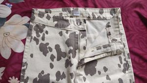 Cow Print Flare Jeans