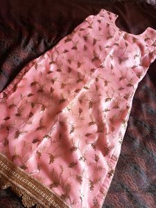 Neted Peach Kurta Set
