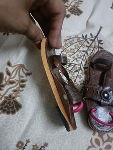 Leather Kola Puri Chappal For Baby Boy / Girls 6-12 Months Old Only Wore 2 Times