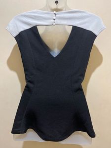 Korean Black v Neck Top