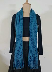 Turquoise Blue Knit Scarf