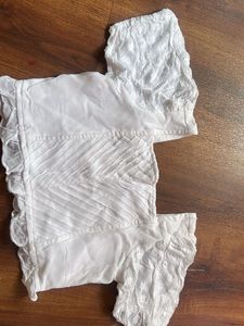 Cute pure white Two-Piece Set