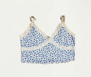 Floral Lace Trim Cami Top