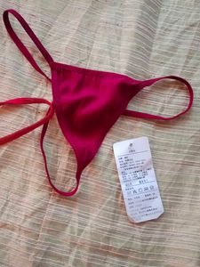 2 Sexy Red Maroon Velvet Thong Set