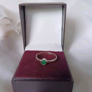 Original Silver Onyx Round Stone Ring