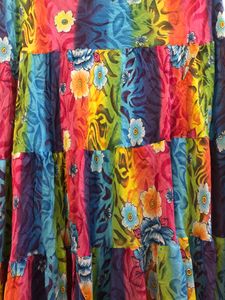 Step N Style Multi Color Floral Full Length Skirt