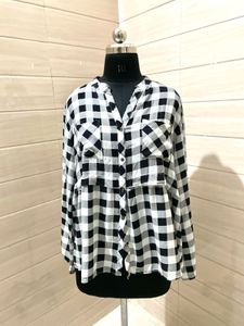 Suzanne Betro Imported  Checkered Shirt Top