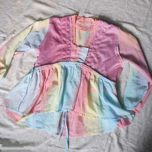 Pastel Color Korean Frilled Cute Top