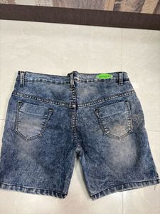 Acid Wash Denim Shorts