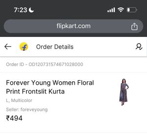 Front Slit Floral Kurthi