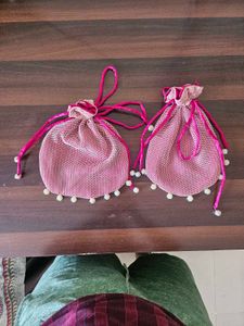 Pink Drawstring Pouch