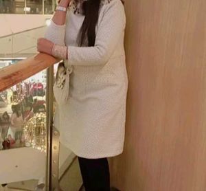 Unique Tweed Dress with Faux Fur