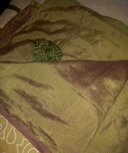 Olive Green Embroidered Fabric