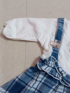 White And Blue Baby Frock