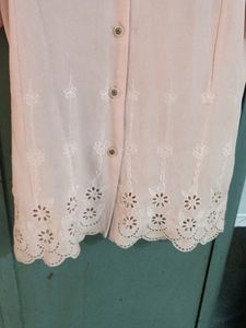 Peach Chikankari Shirt