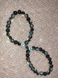 Custom Initial Beaded Bracelet Set