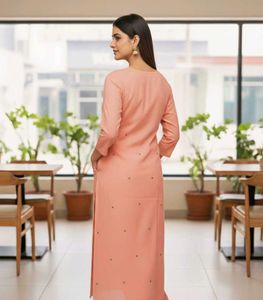 Elegant Peach Kurta Set